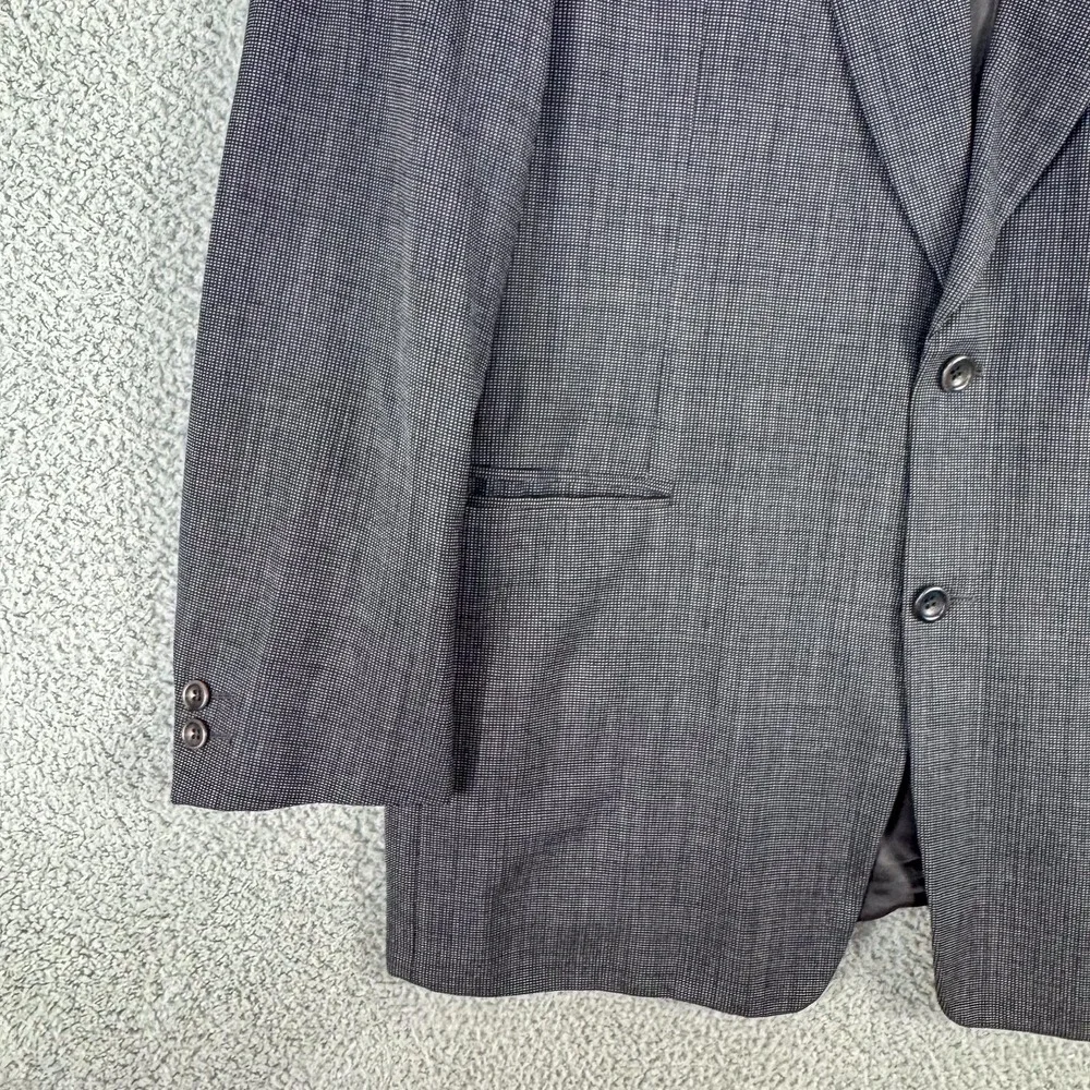 Canali Suit Jacket Mens 42L Gray Check Wool Made in Italy Two Button Notch Lapel